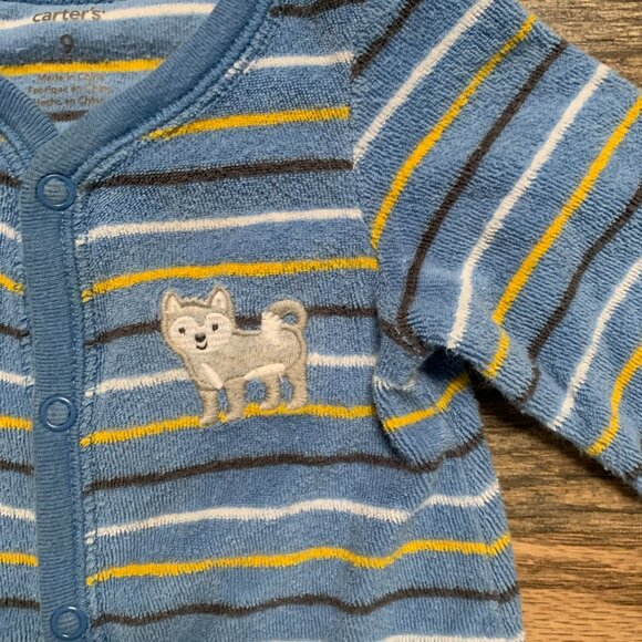 Set of 3 Size 3-9 months Footed Sleepers Gerber & Carter's - Picture 7 of 12